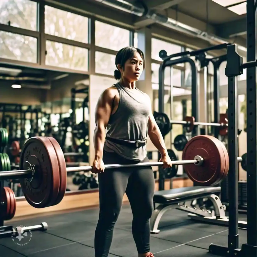 A person doing strength training for better respiratory health.