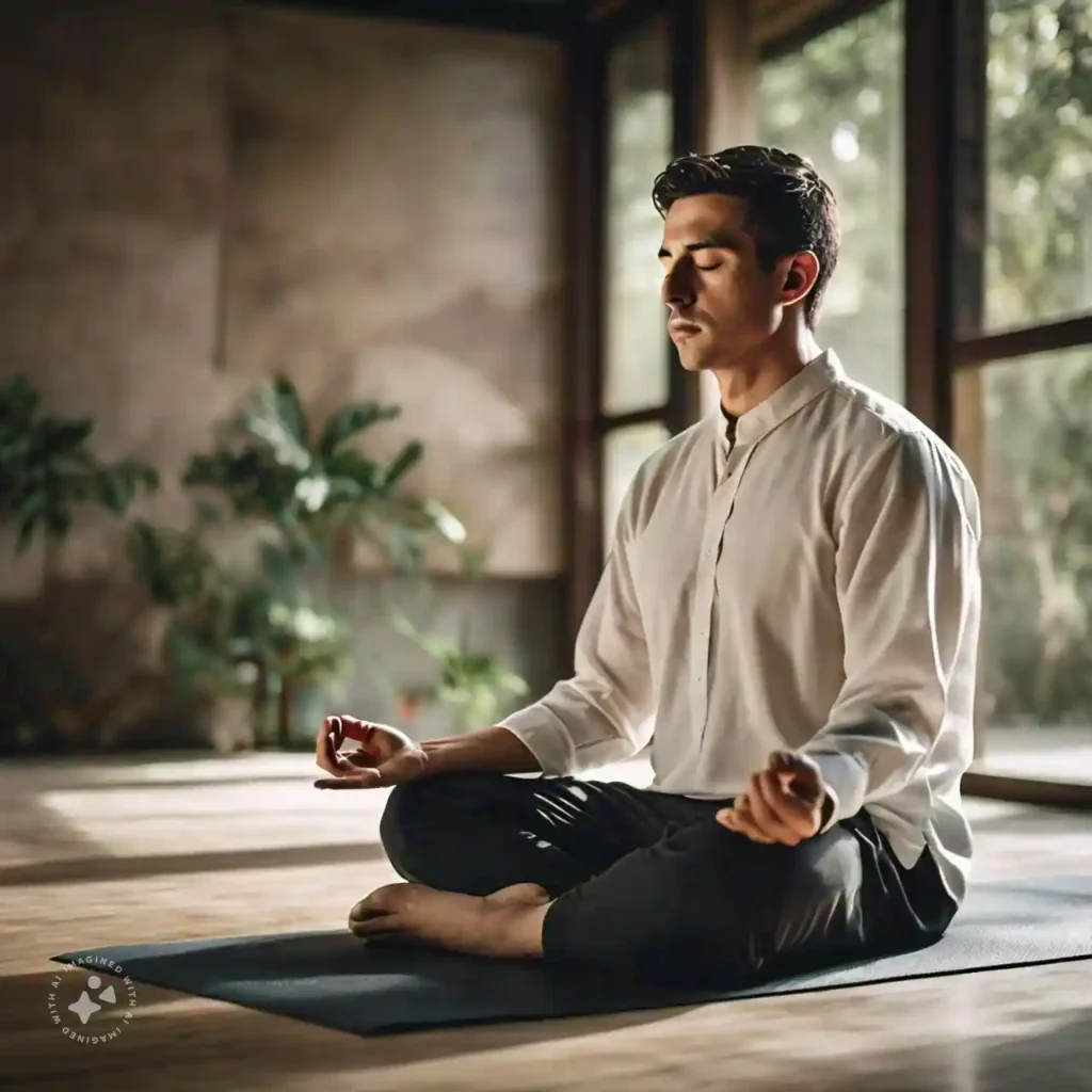 A person doing breathing exercises to enhance respiratory health.