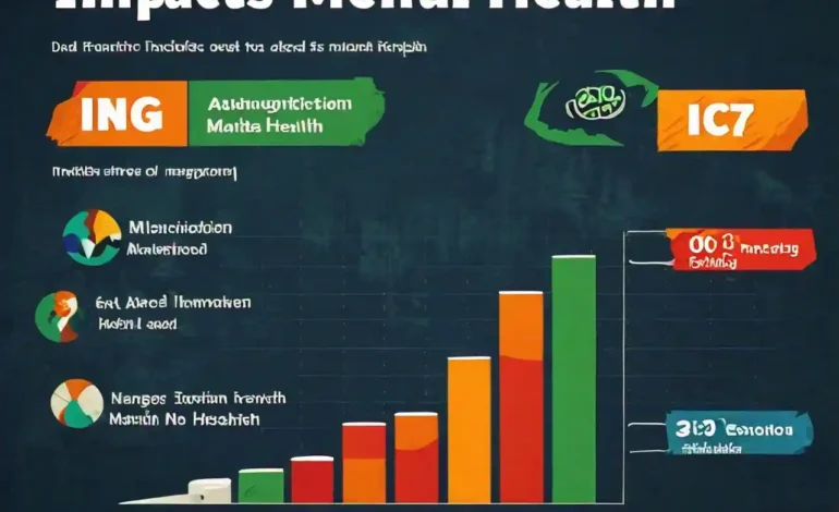 An infographic showing the effects of malnutrition on mental health and its connection to Nutrition in Mental Health.