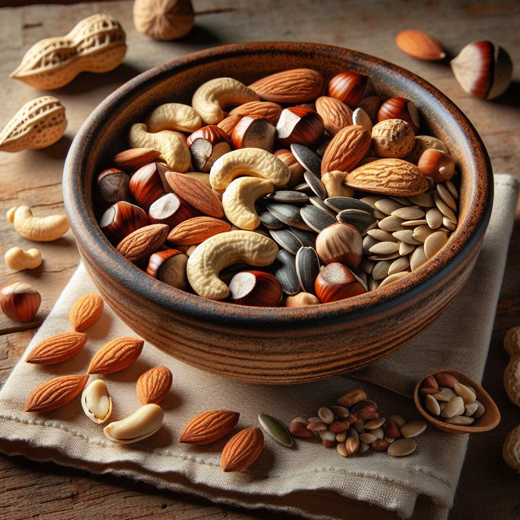 Nuts and seeds rich in vitamin E For Eye Health And Nutrition