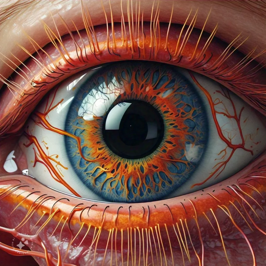 Diagram showing the Macular Degeneration in the human eye.