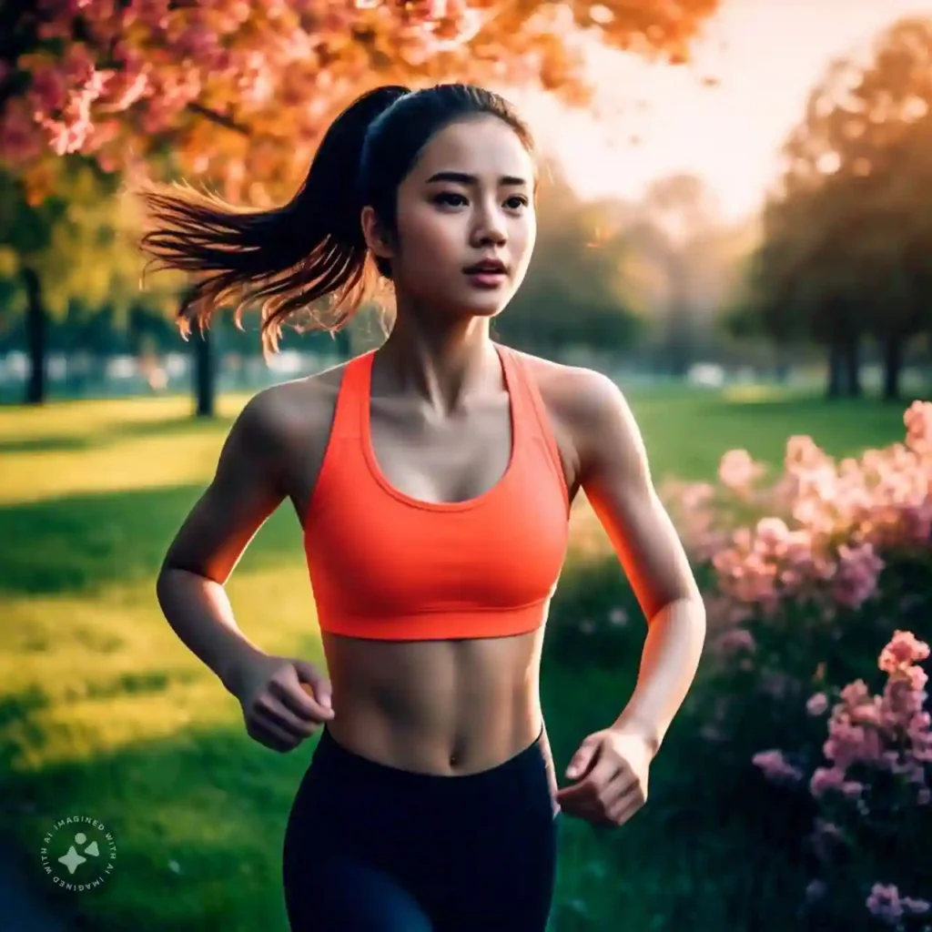 A person jogging in a park at sunrise, highlighting the importance of exercise and stress management for managing ulcerative colitis.