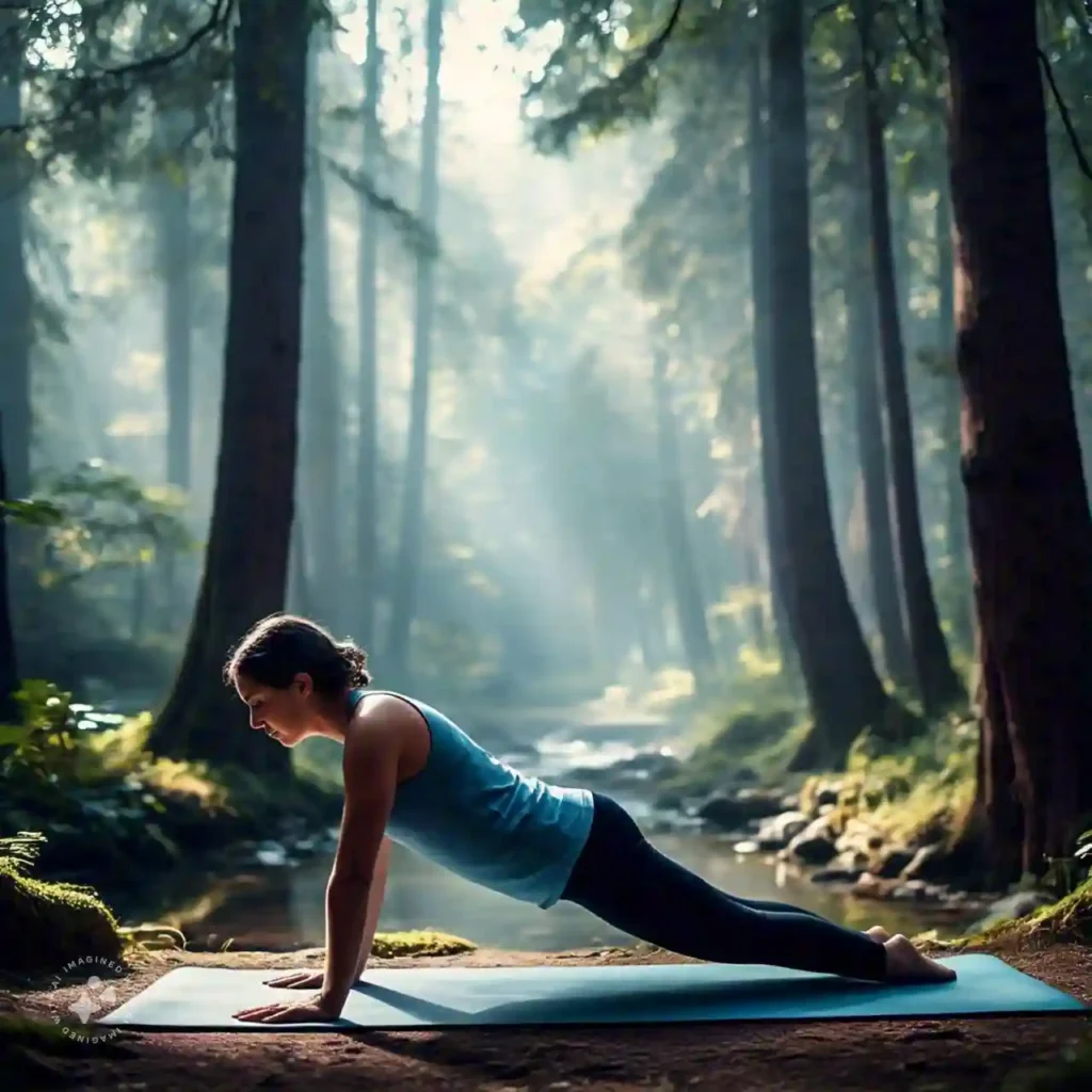 A person practicing yoga outdoors, highlighting stress management as part of Crohn's disease care.